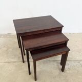 Nest of tables in rosewood, Denmark, 1960s.