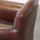 Design armchair made of sheep leather with a clean finish