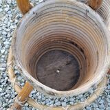 Rattan and bamboo plant holder from the 50s