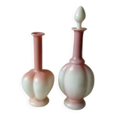 Anciennes carafes en opaline fin 19 ème