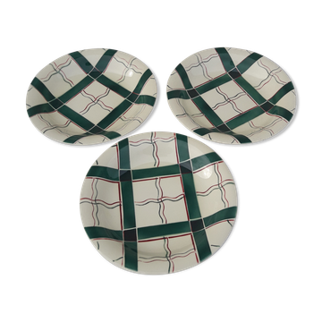 3 hollow plates in Sarreguemines model Cambo