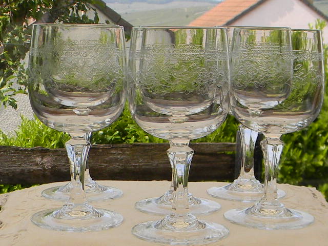 6 crystal water glasses from ARQUES. MATIGNON model.