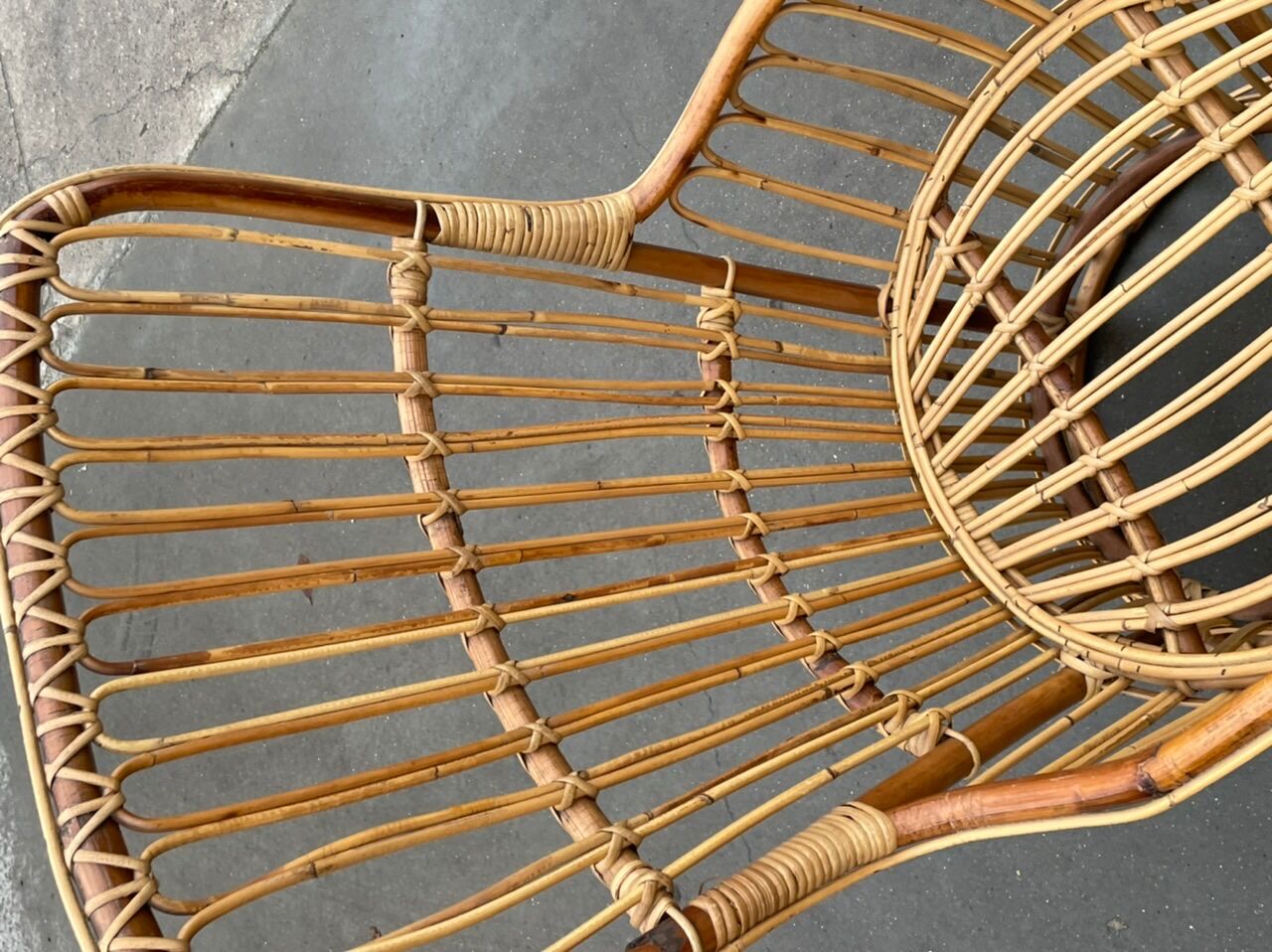 Set of two mid century rattan armchairs by bonacina 1950 design