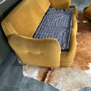 Velvet 3-seater sofa bed