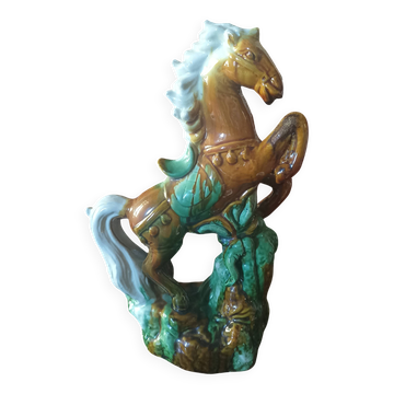 Rearing horse statue