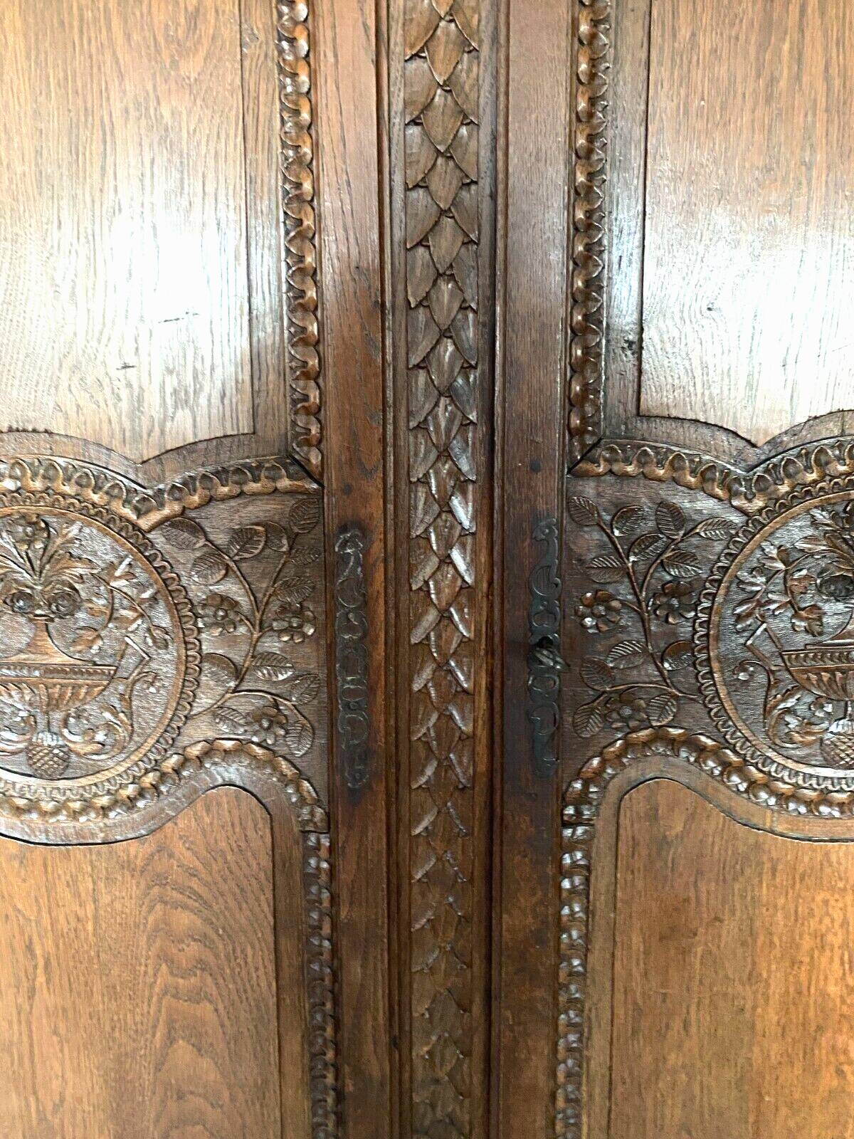 18th century carved oak bridal wardrobe