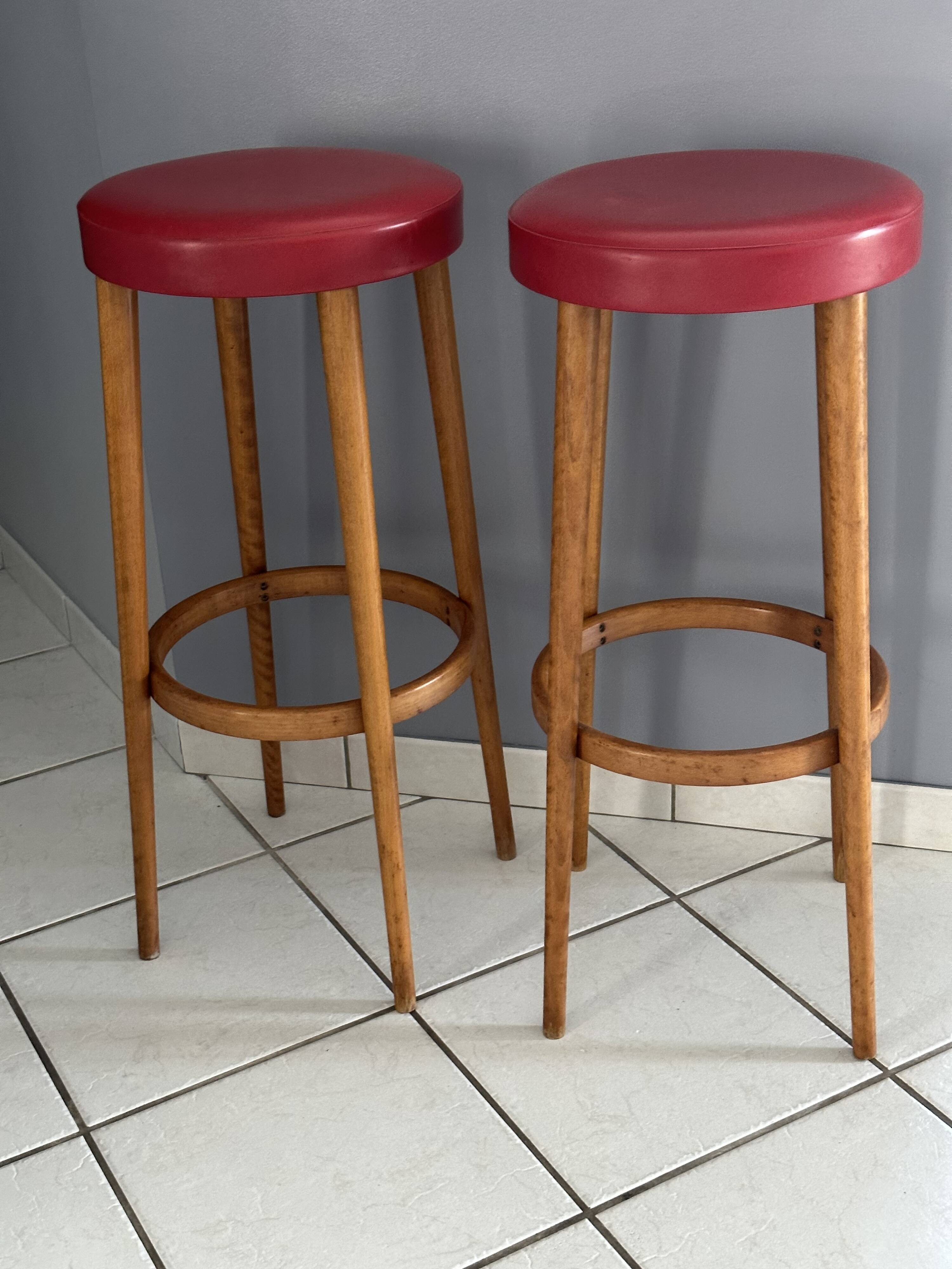 Pair of Bar stools from Baumann vintage 1970s