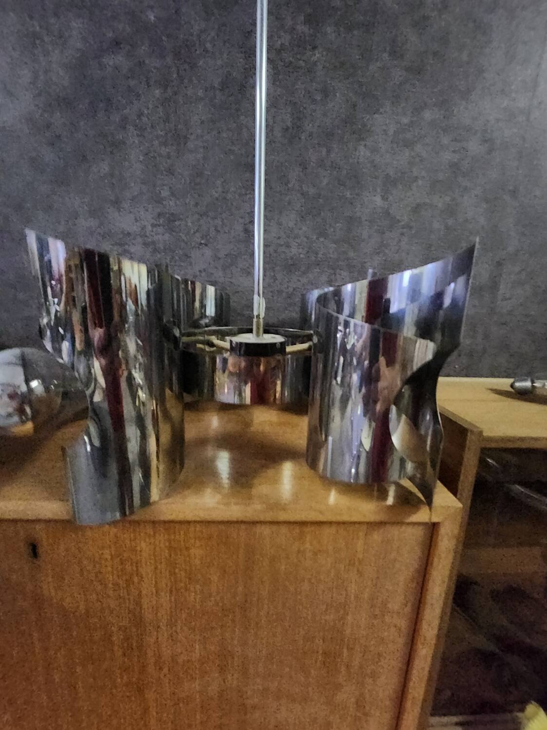 Vintage ceiling light with 4 lights, space age design.