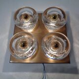 Copper and glass sconce from Cosack, Germany, 1960s.