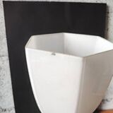 Hammered wrought iron lamp with white opaline Handmade craftsmanship