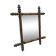 Early 20th Century Bamboo Style Turned Wood Hanging Mirror
