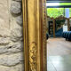 Fireplace mirror with pediment and pearl 178.5/151cm gold leaf, mercury