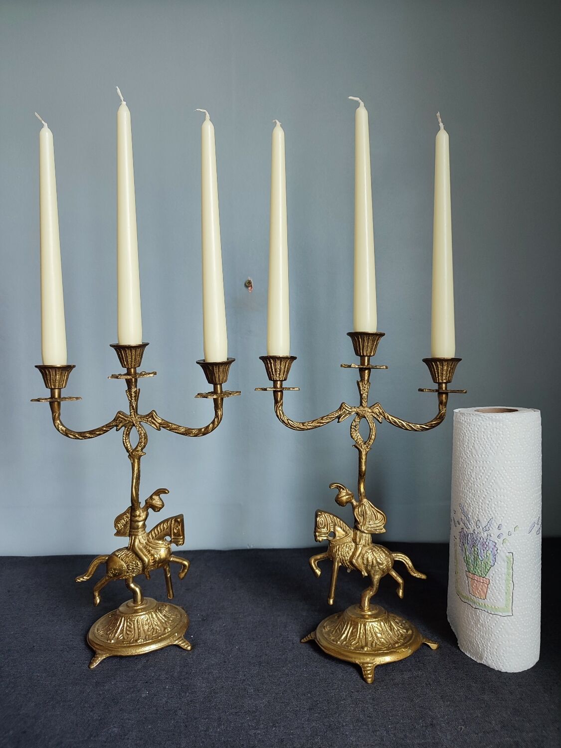 Set of two vintage jumper candlesticks