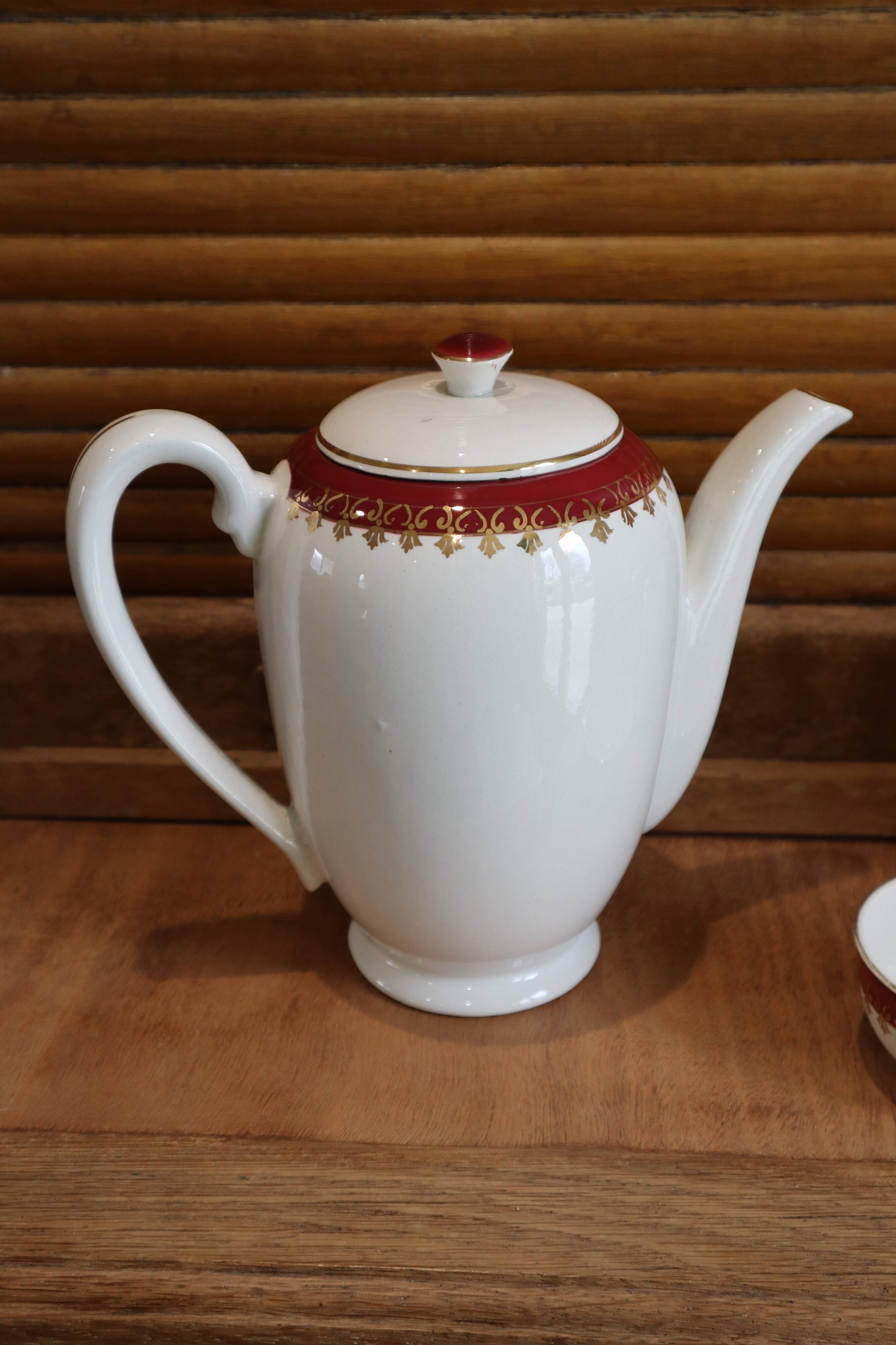 Digoin Sarreguemines earthenware coffee service "Edwige"