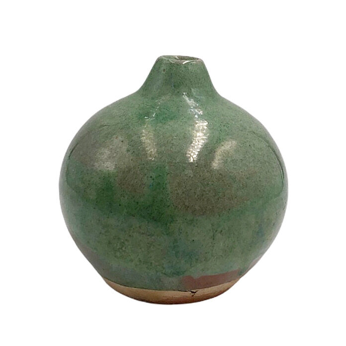 Two handcrafted enamelled ceramic vases