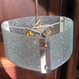 Suspension 1950 verre et metal doré