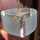 Pendant lamp 1950 glass and gold metal
