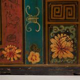 Antique Chinese Dark Colored Trunk with Floral Motifs (c.1900) #2