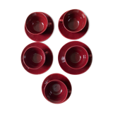 Burgundy cup and saucer