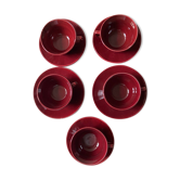 Burgundy cup and saucer