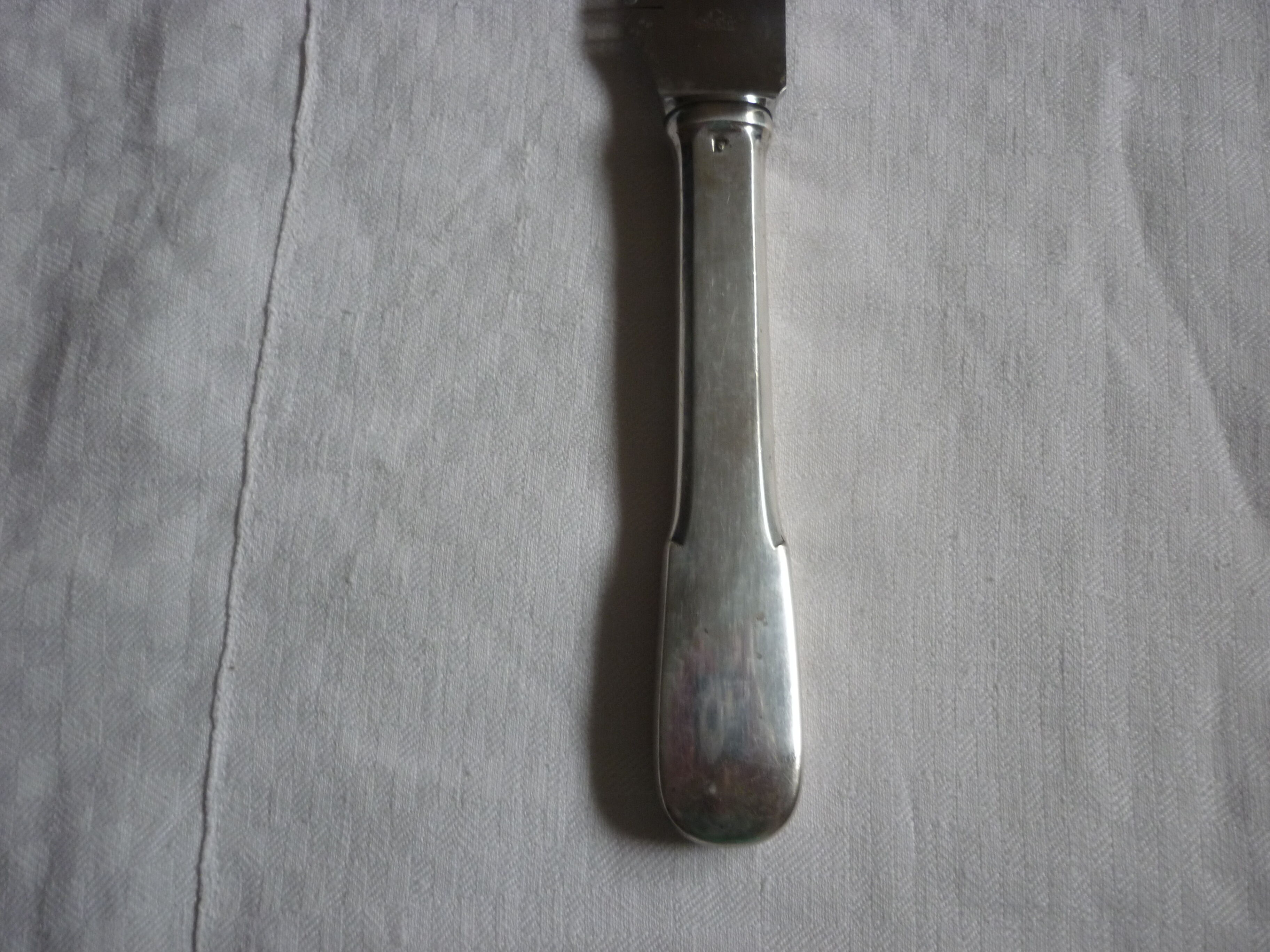 Knife a silver metal bread stainless steel blade st medard