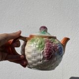 Romantic slip ceramic teapot