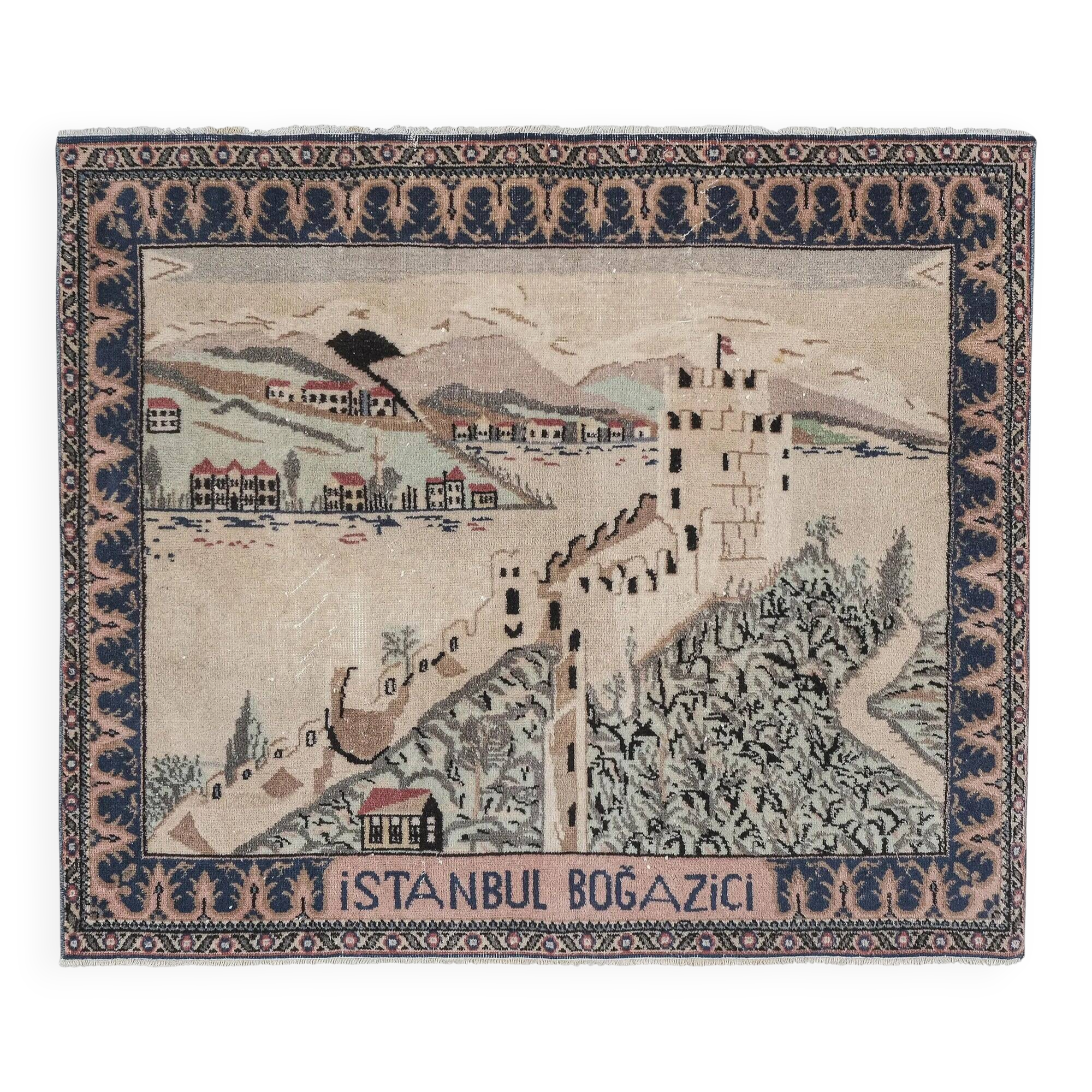 Vintage handmade Turkish rug 130x155 cm