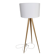 Scandinavian floor lamp - linen and solid wood