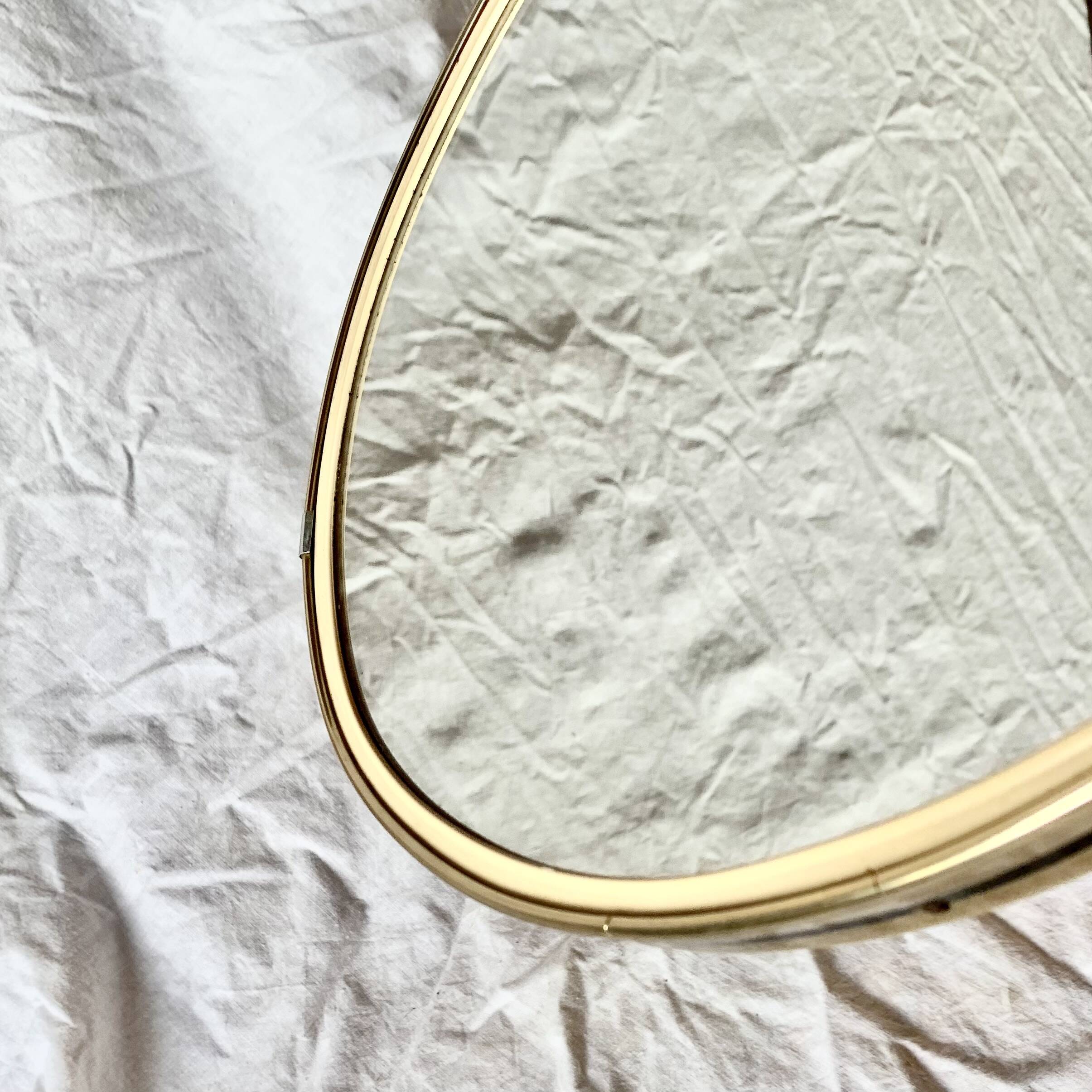 Vintage oval mirror with brass border - EDIL