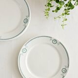 Set of 6 flat plates, ironstone, Petrus Regout, Empire.