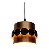 Lampe suspendue en cuivre allemande de style mid-century moderne de Doria, années 1960.