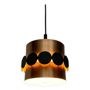 Lampe suspendue en cuivre allemande de style mid-century moderne de Doria, années 1960.