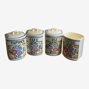 4 ceramic Goulet Josetti spice jars