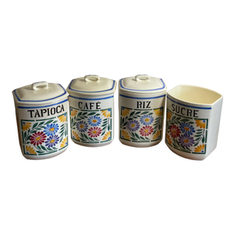 4 ceramic Goulet Josetti spice jars