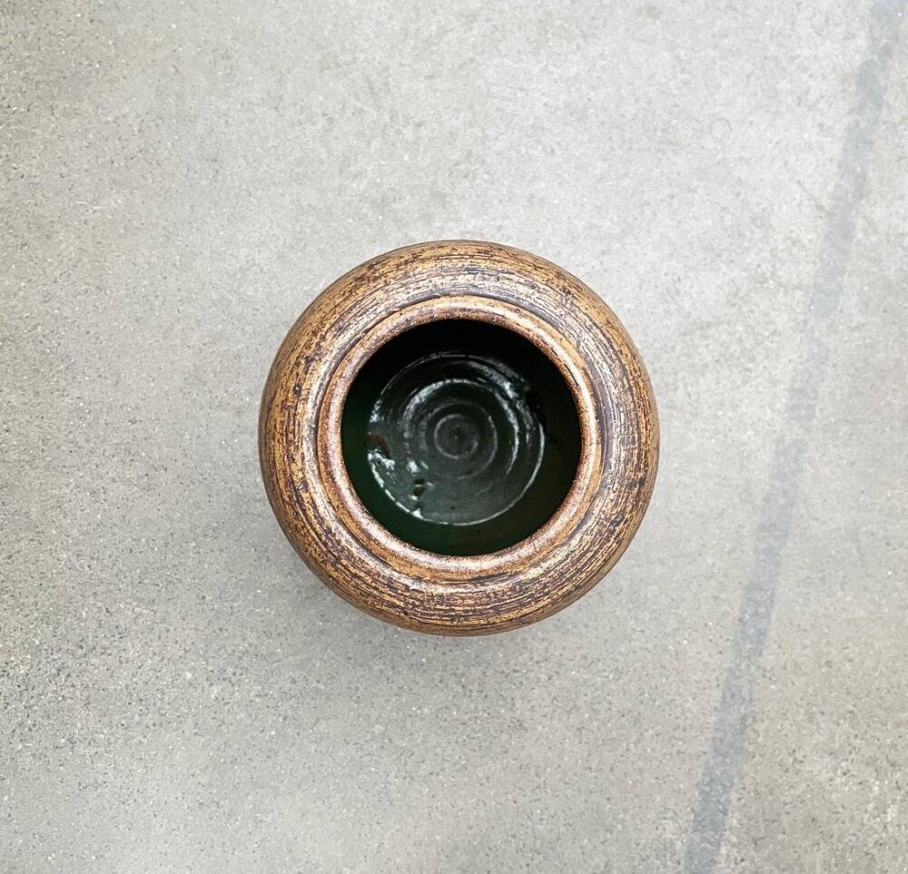 Brutalist mid-century studio ceramic vase by Sybille Karrenberg-Dresler, 1960s.