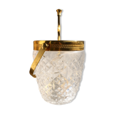 Glass and gilded metal ice bucket