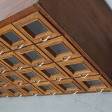 Vintage Dutch Beech Haberdashery Shop Cabinet / Vitrine, 1950s