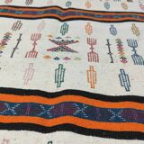 Handmade Berber rug in natural wool