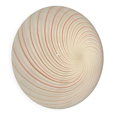 Plafonnier en verre de Murano Pink Swirl par Venini