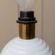 White Ceramic Table Lamp with Gold Band, Italy 1980s – Hollywood Regency Vintage