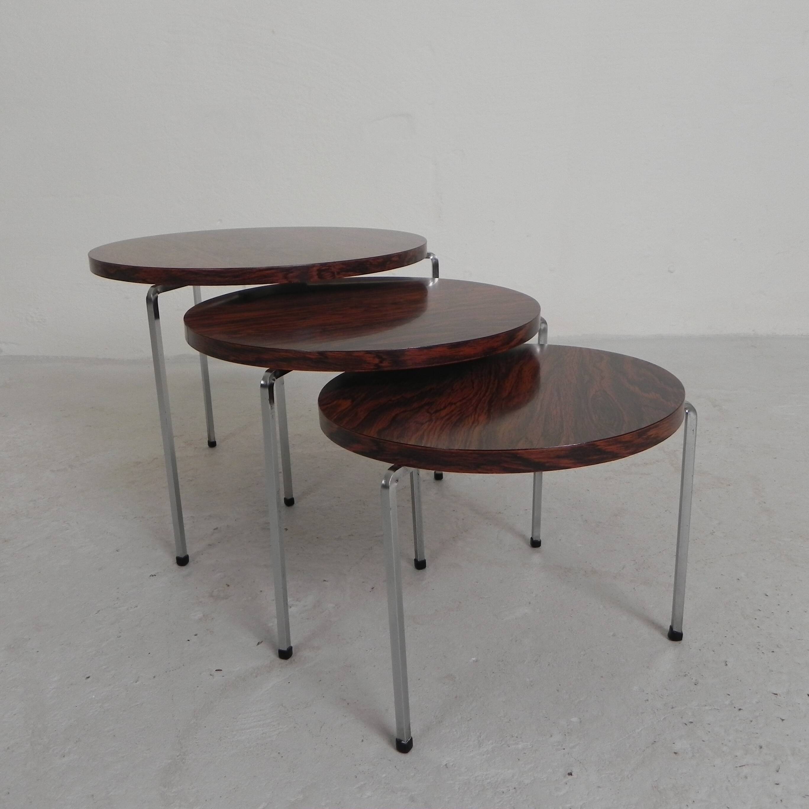 Set of 3 side tables, nesting tables Vaza Roden, 1960s.