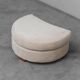 Half-moon pouf in light fabric 1970s vintage modernariato