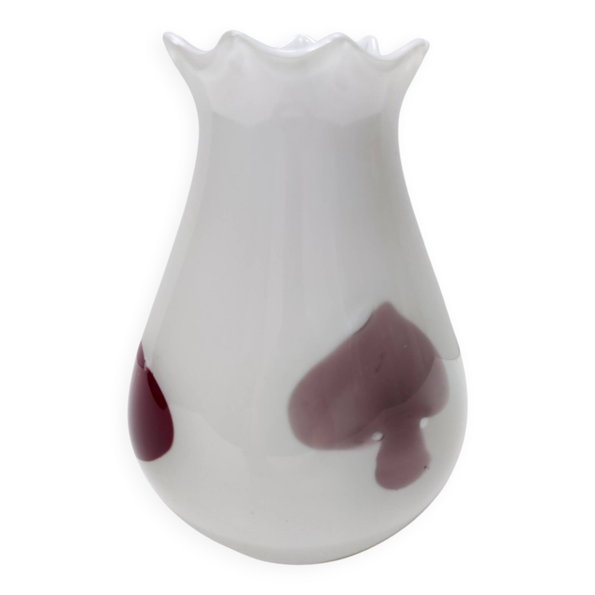 White Murano Glass Vase attr. to Dino Martens for Aureliano Toso