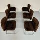 6 old tubular and velvet chairs Italian design from the 70s