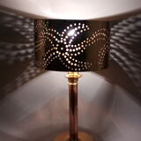 Copper-opened lamp hammered metal table lamp