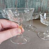 Set of four vintage French glasses for liquor