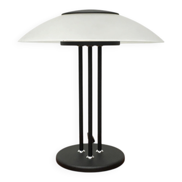 Lampe de table vintage postmoderne en verre et métal