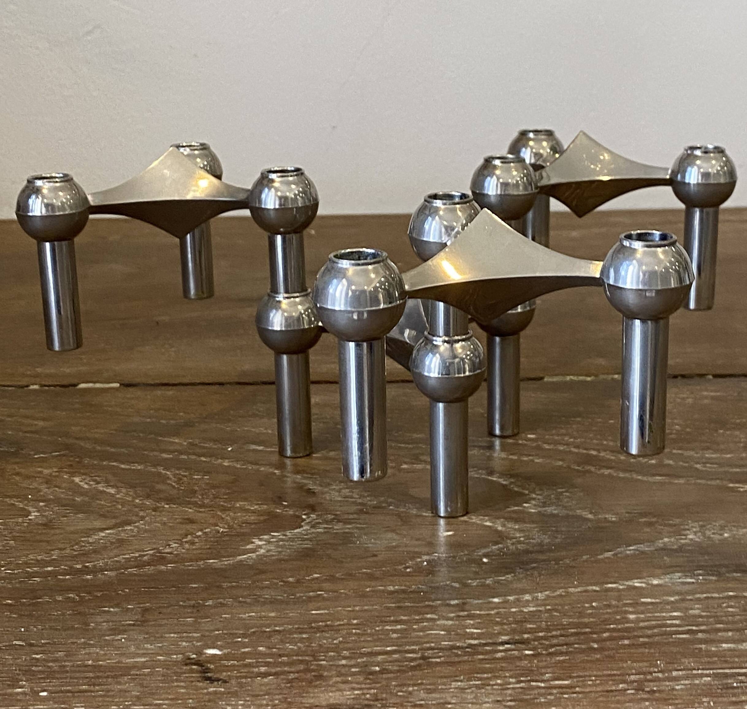 Set of 4 modular s22 candle holders nagel vintage 1970