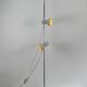 Vintage adjustable floor lamp, chrome and pressed moulded beige ABS, France 1970.