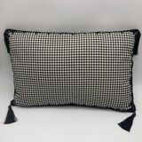 Rectangular cushion, cover and insert, black and white. Alexandra model